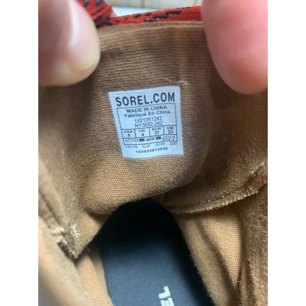 SOREL Lexie Wedge Gold Star Boots Womens / Youth Brown Leather 5